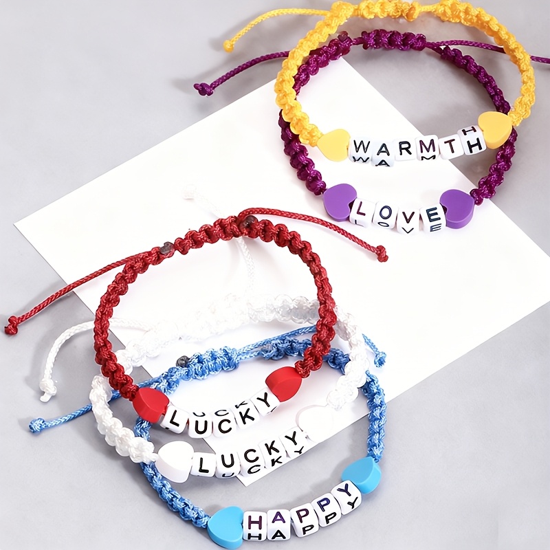 Customizable Colorful Polymer Clay Heart Bracelet, Handmade